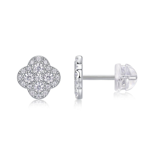 Fragrance Luxury Fashion Diamond Earrings Stud Inlaid With Mosan Diamond Silver Jewelry - Holy Mango Store