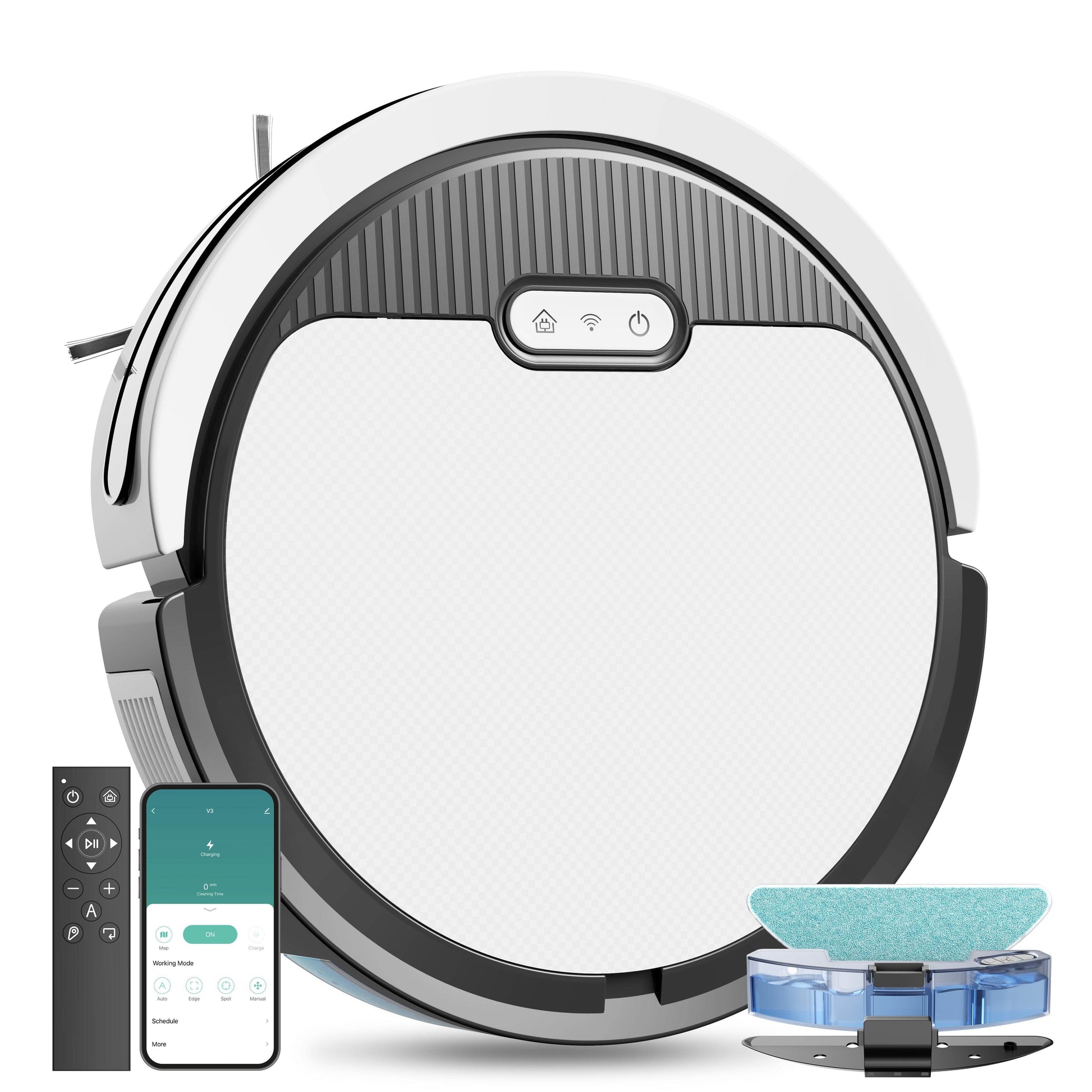 Robot Vacuum And Mop, 3 In 1 Combo Cleaner For Home With Pet Hair And Hard Floor, 5000Pa Suction, 120 Mins Run Time,Self-Charging,Super Thin Body - Holy Mango Store