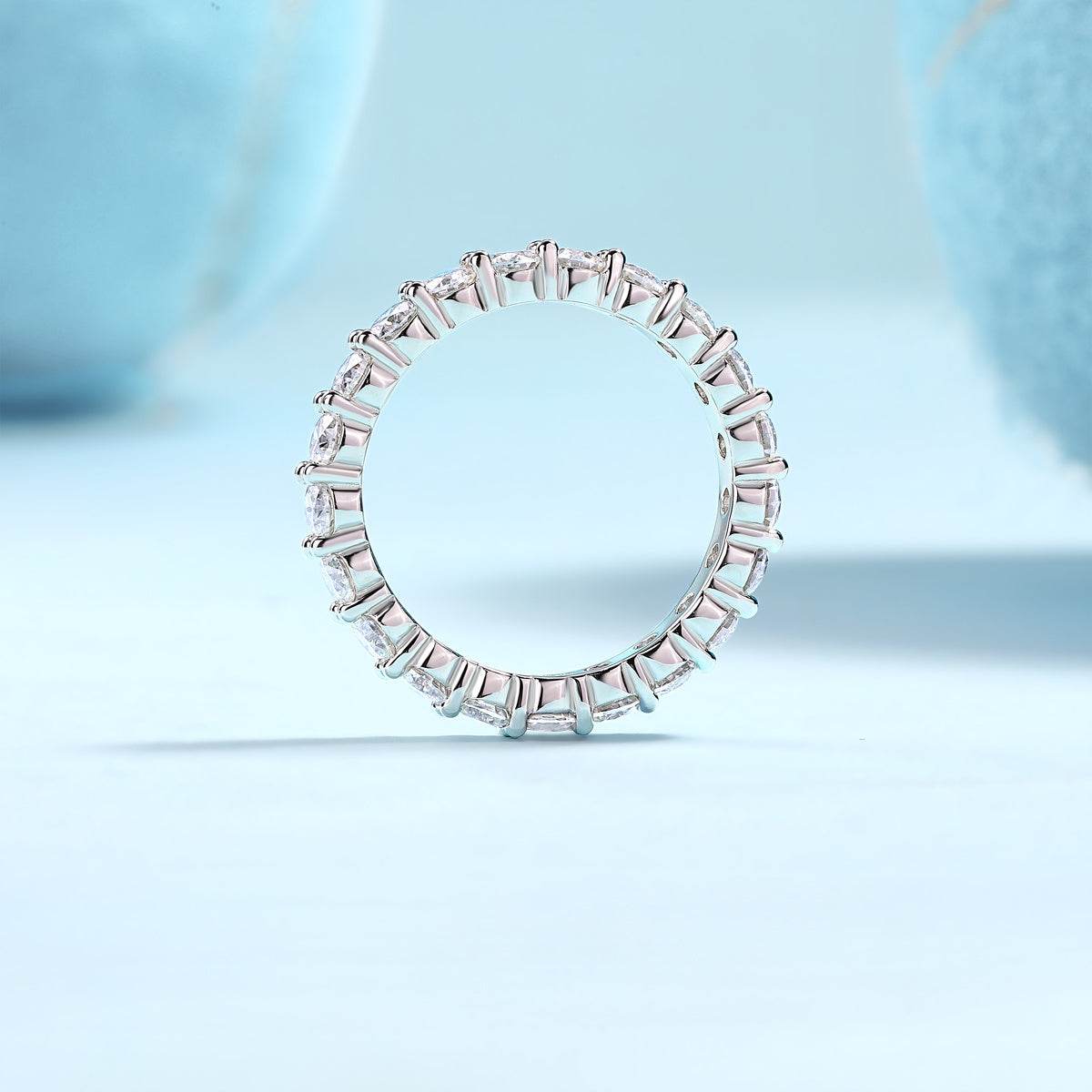 Luxury Fashion Diamond Ring, Row Diamond Ring, Moissanite Silver Ring, Jewelry - Holy Mango Store