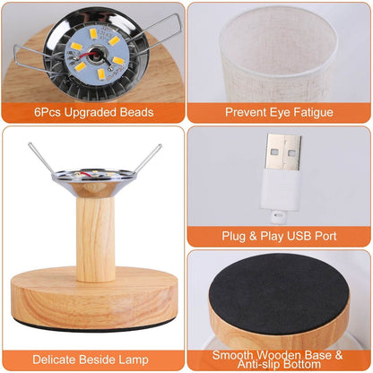 Warm White Bedside Lamp USB Plug Modern Bedroom Lamp - Holy Mango Store