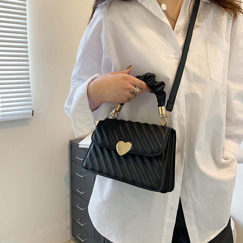 Love Metal Chain Shoulder Bag – Chic Small Square Handbag