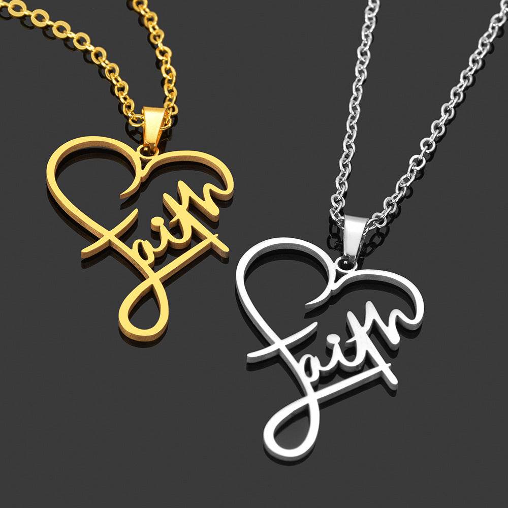 Holy Mango Store stainless steel cross necklace with faith pendant in gold and silver colors