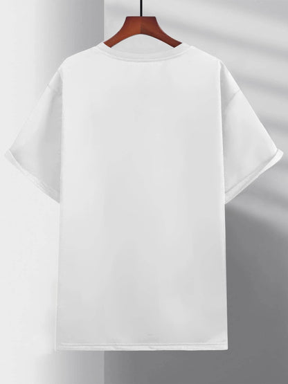 White faith sports t shirt for men with short sleeves hanging on wooden hanger