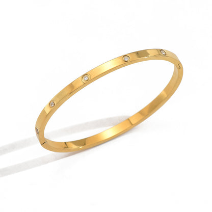 Gold Slim Cuff Bracelet – 18K Plated Minimalist Style