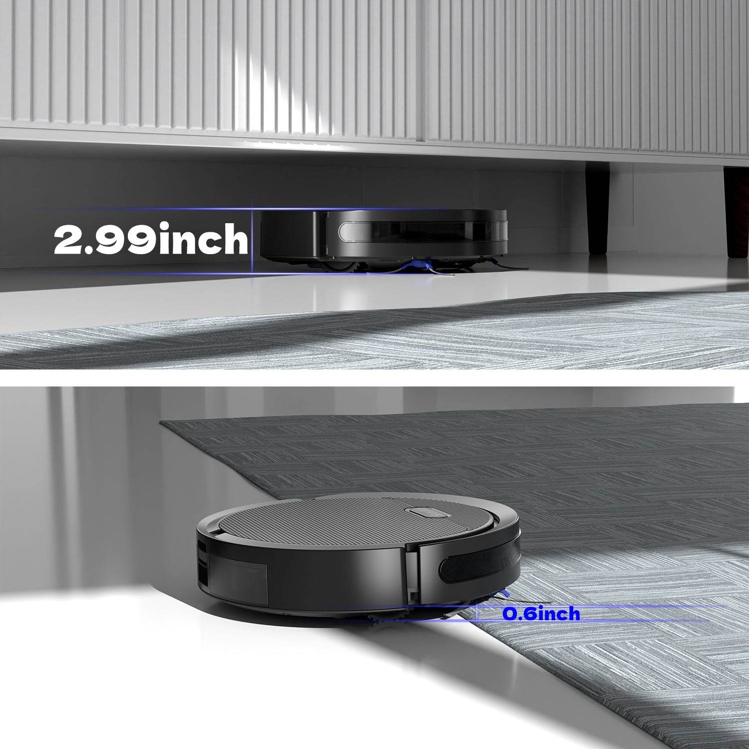 Robot Vacuum And Mop, 3 In 1 Combo Cleaner For Home With Pet Hair And Hard Floor, 5000Pa Suction, 120 Mins Run Time,Self-Charging,Super Thin Body - Holy Mango Store