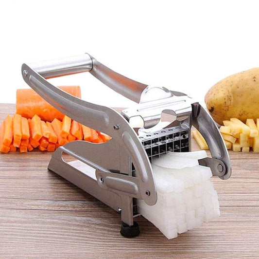 Holy Mango Store stainless steel vegetable cutter lever press for uniform potato and carrot fries durable kitchen tool