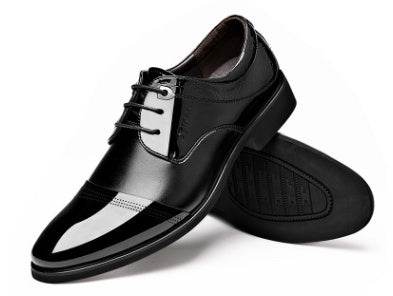 Holy Mango Store men's business dress shoes black polished leather lace-up formal footwear
