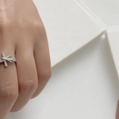 Copper Cross Ring with Sparkling Accent