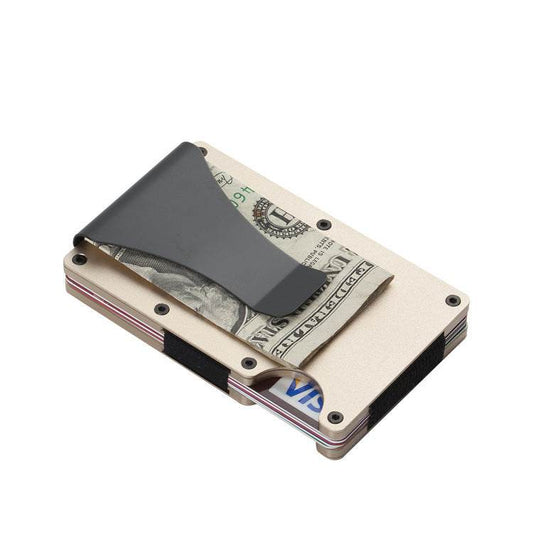 Holy Mango Store carbon fiber wallet for men slim metal money clip card holder with visible Visa card