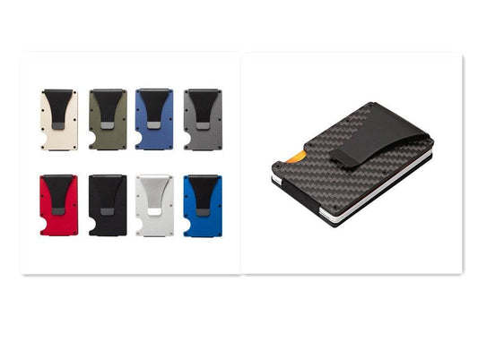 Holy Mango Store carbon fiber wallet for men slim card holder with money clip and multiple color options
