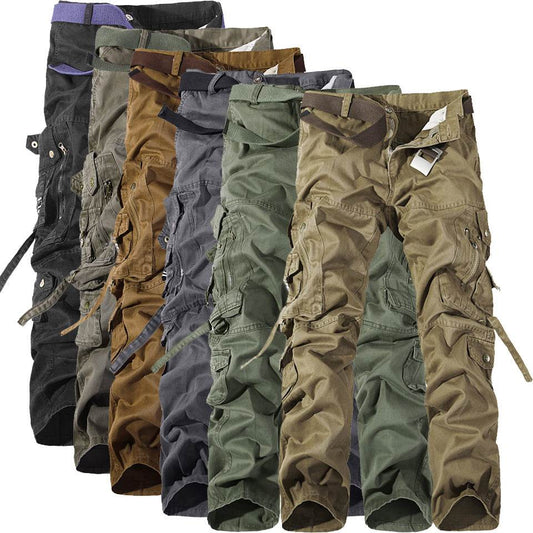 Holy Mango Store men's multi-pocket cargo pants assorted colors durable utility style with multiple pockets