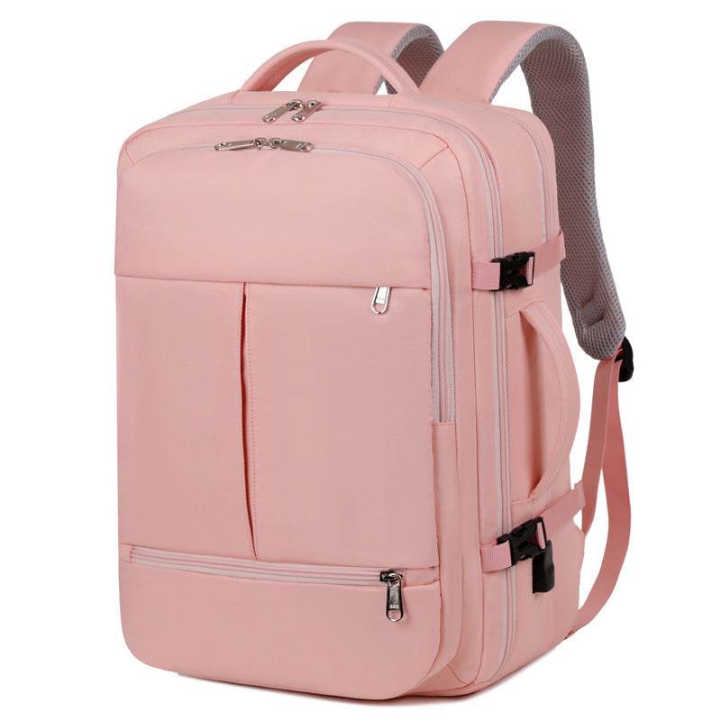 Holy Mango Store pink everyday bag large capacity travel backpack with multiple compartments and padded shoulder straps
