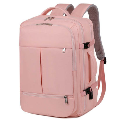 Holy Mango Store pink everyday bag large capacity travel backpack with multiple compartments and padded shoulder straps