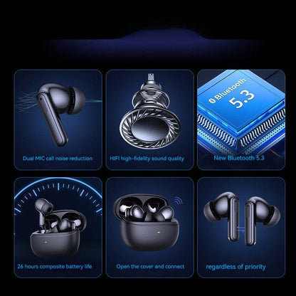 Wireless bluetooth earbuds with dual mic noise reduction and 26 hours battery life from Holy Mango Store