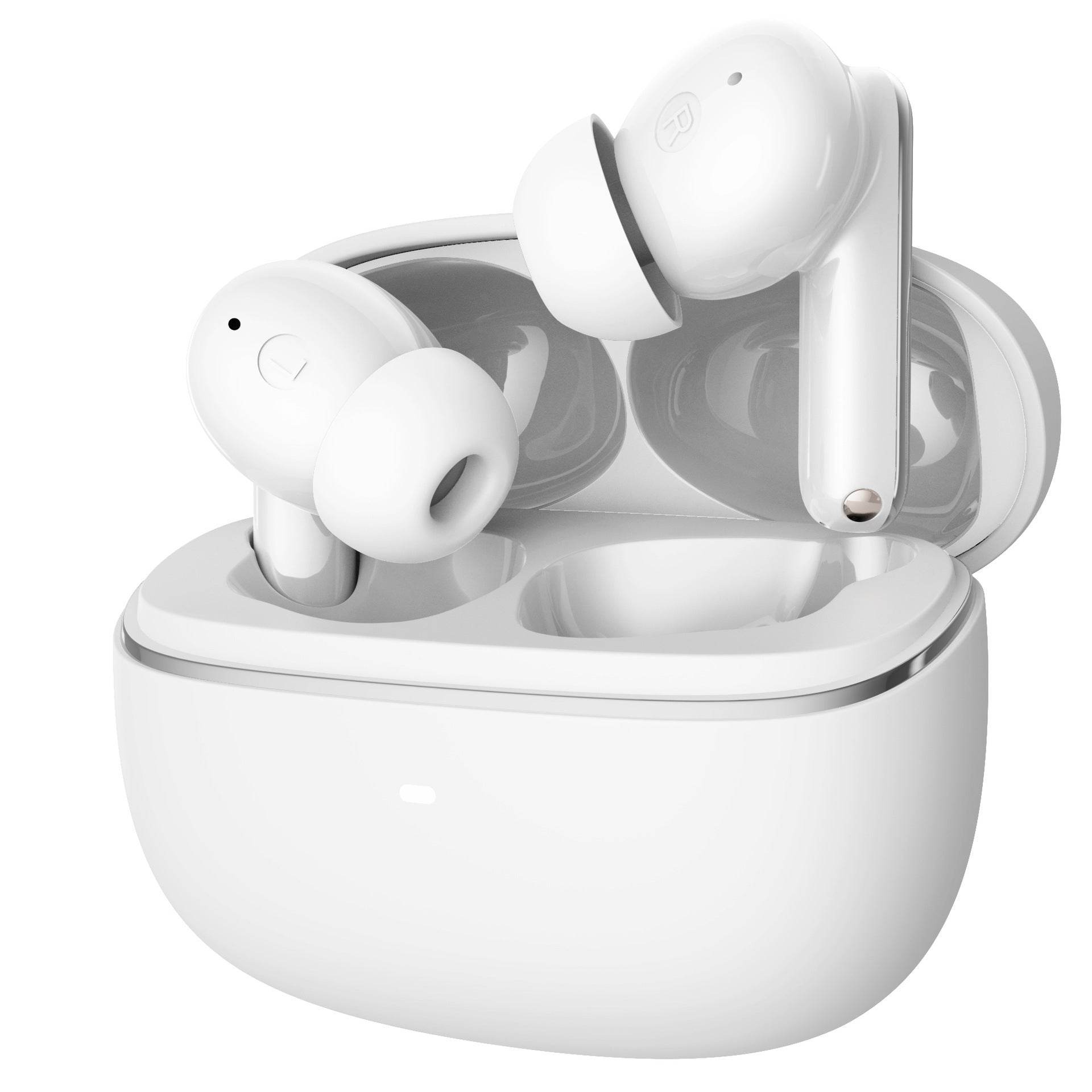Holy Mango Store wireless bluetooth earbuds in white with charging case for tech essentials