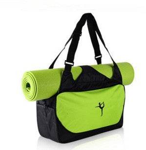 Holy Mango Store lime green and black yoga backpack with mat holder and adjustable shoulder strap