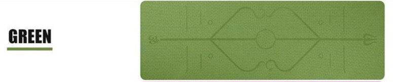 Green textured yoga mat displayed flat from Holy Mango Store with yoga backpack with mat holder