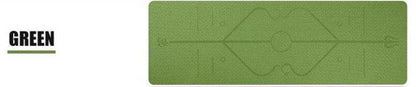 Green textured yoga mat displayed flat from Holy Mango Store with yoga backpack with mat holder